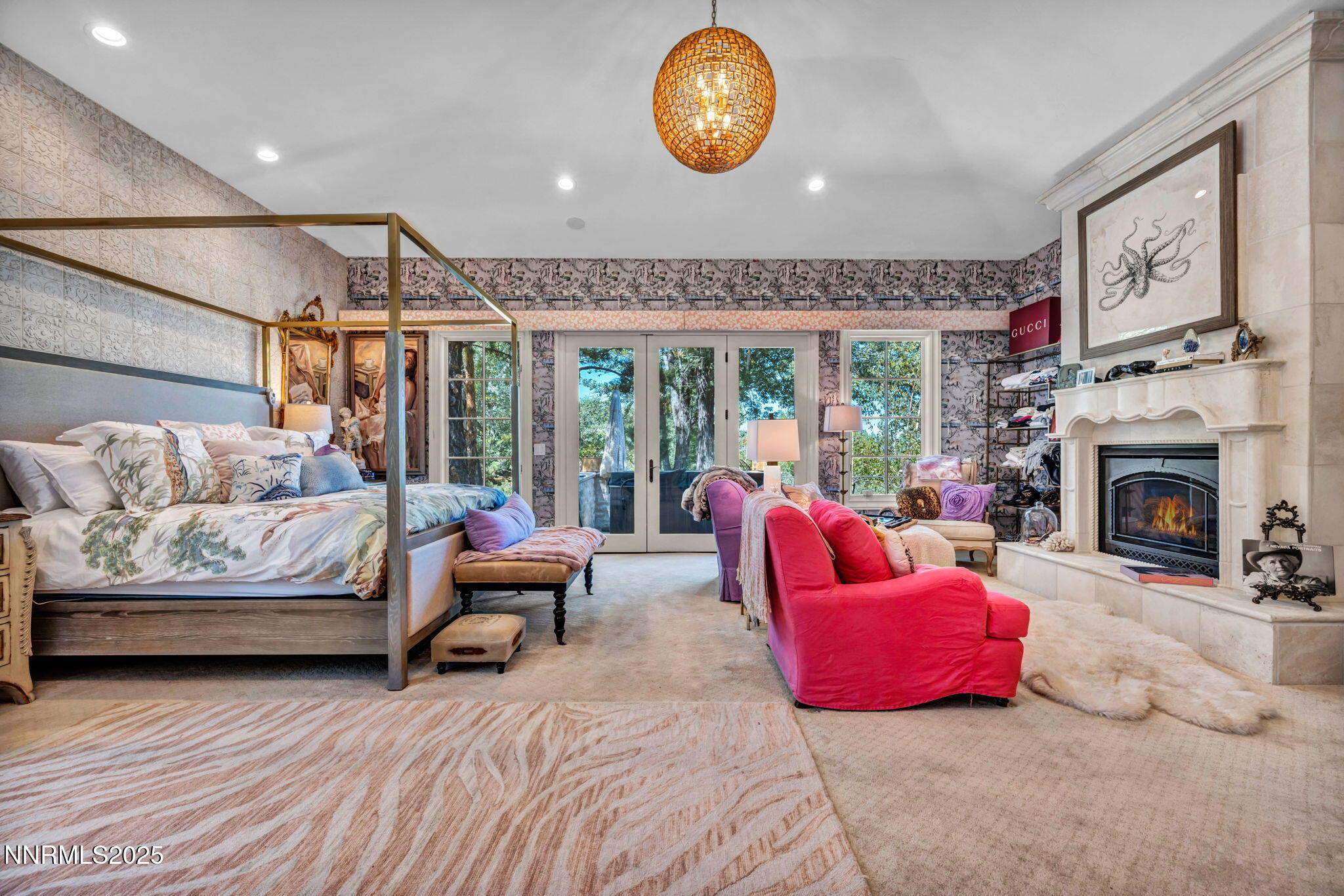 3820 Frost Lane Reno, NV 89511 - Photo 94 of 239 a bedroom with furniture and a fireplace