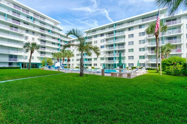 a view of building with garden