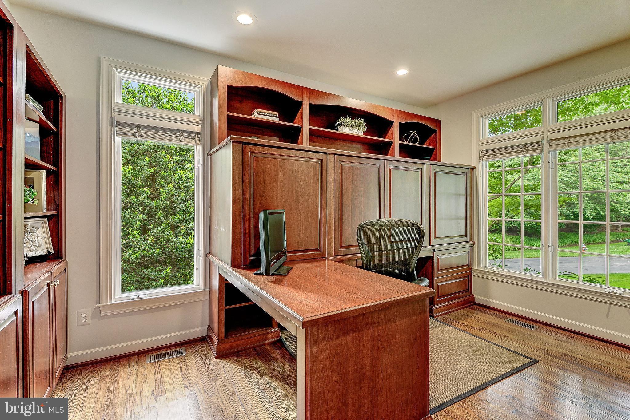 11225 Bright Pond Lane Reston, VA 20194 - Photo 5 of 30 Main Level Library With Custom Built-ins