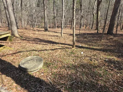 a view of a backyard of the house
