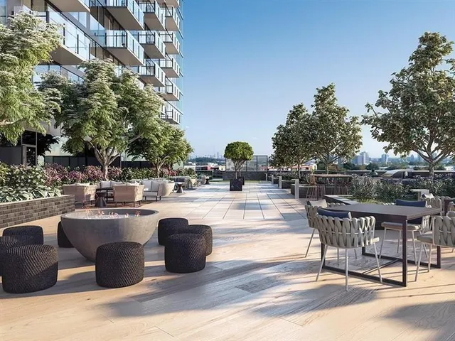 a outdoor view with a sitting space