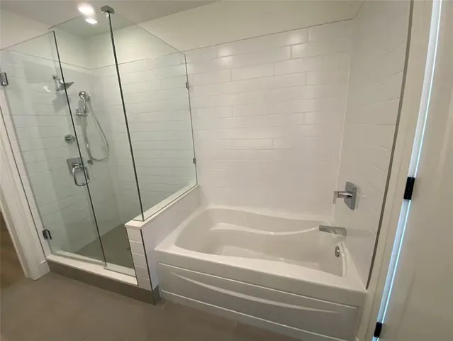 a close view of a bathtub in bathroom