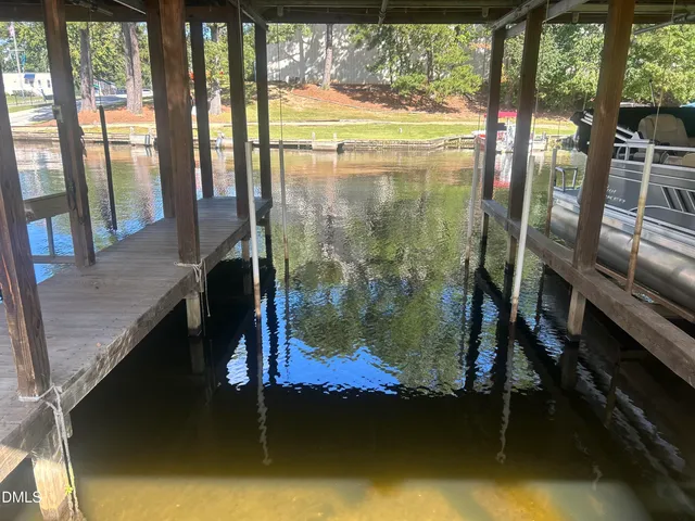 a view of a lake with a mountain