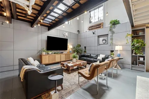 a outdoor living space with furniture