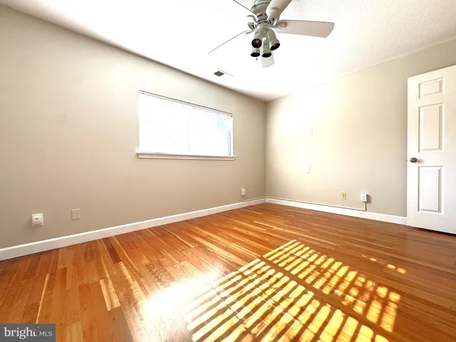 a view of a room with a window