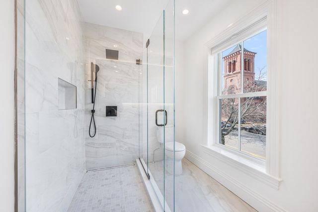 a bathroom with a shower