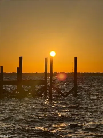 a view of a ocean with a building