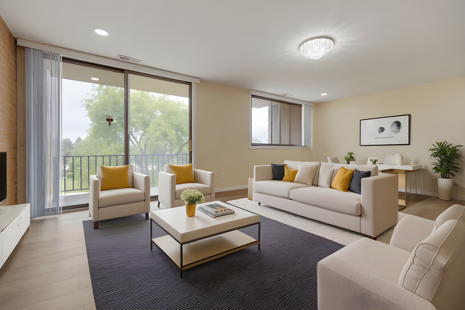 15 Bar Harbour Road, Unit 4F Schaumburg, IL 60193 - Photo 10 of 25 a living room with furniture and a large window