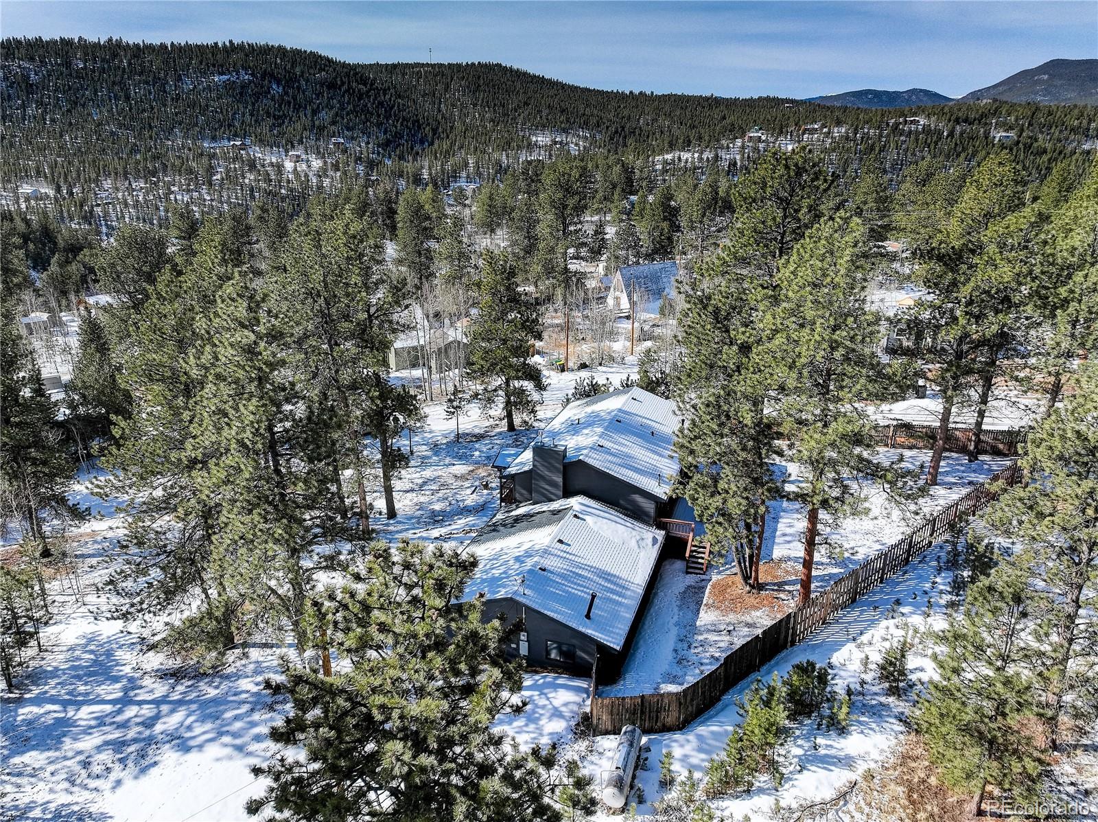 95 Fitzsimmons Road Bailey, CO 80421 - Photo 34 of 38 a view of a house with a mountain