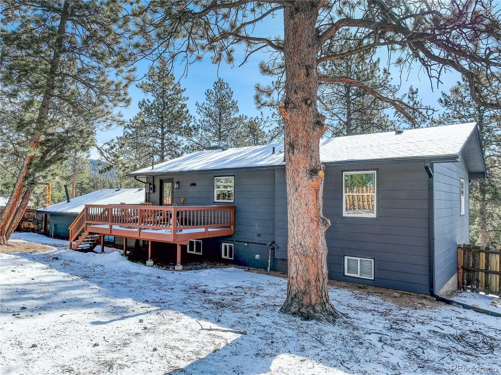 95 Fitzsimmons Road Bailey, CO 80421 - Photo 36 of 38 a front view of a house with a yard and pathway