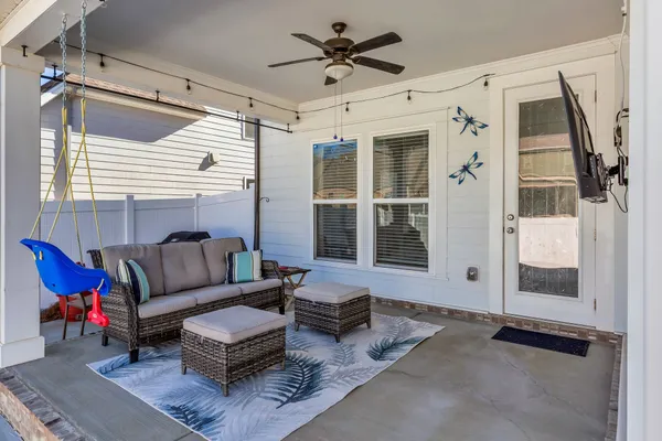 a view of a house with a patio