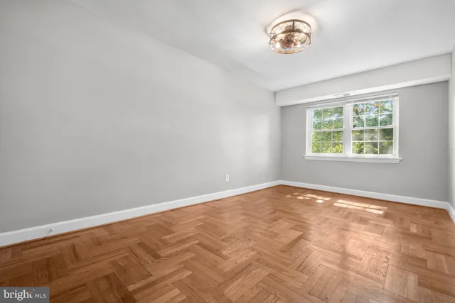 an empty room with a window