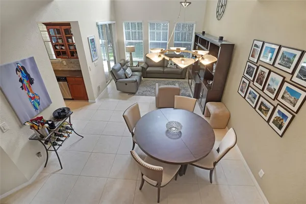 a view of a livingroom and dining room