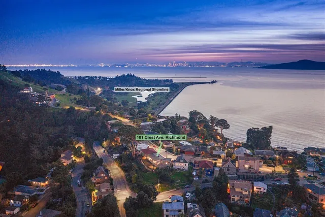 a view of city and mountain