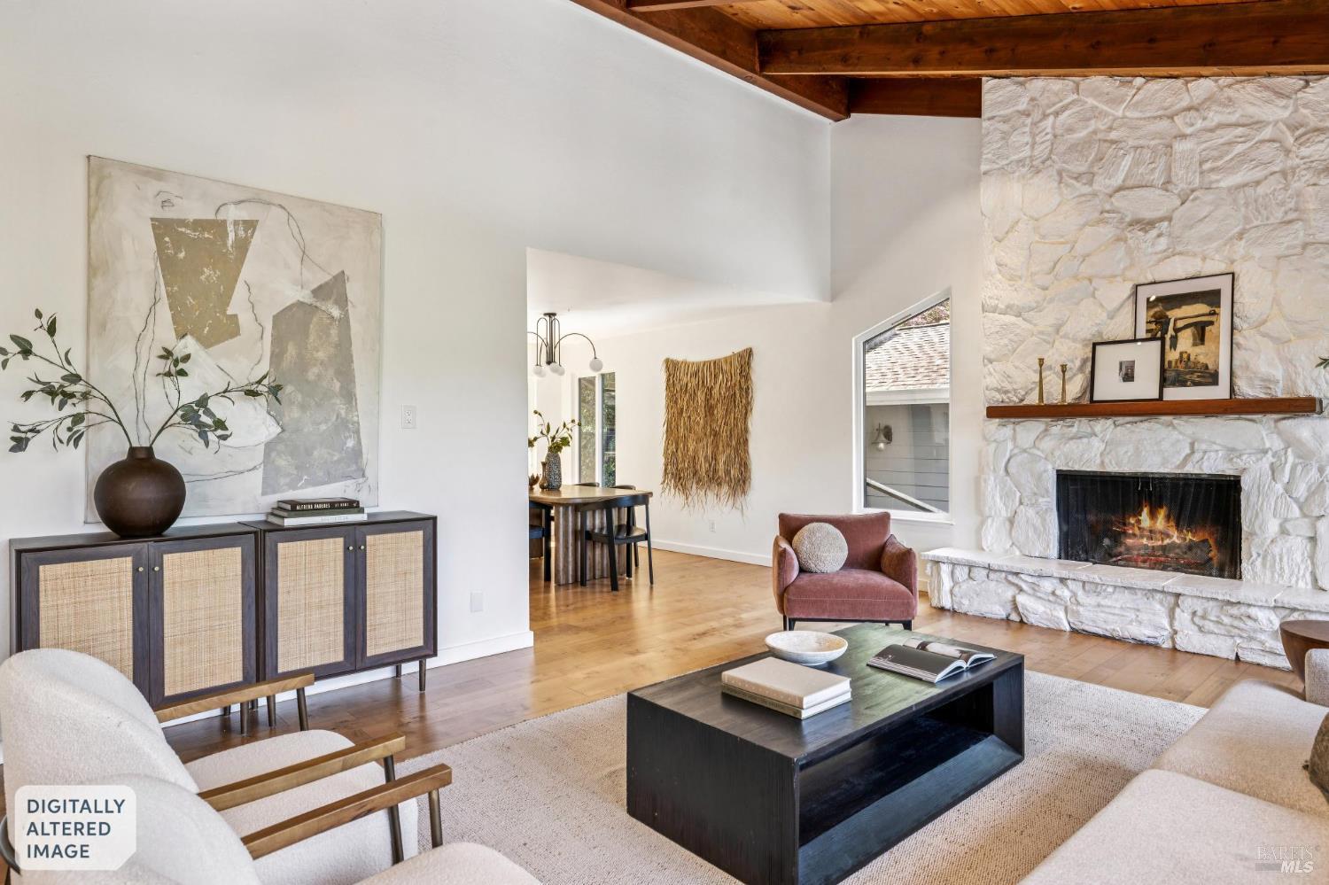 227 Coleman Drive San Rafael, CA 94901 - Photo 14 of 36 a living room with furniture and a fireplace