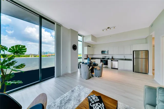 a living room with furniture