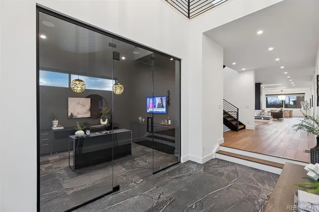 a view of living room and kitchen