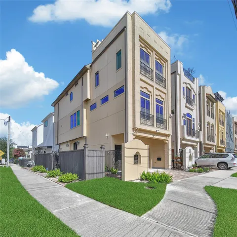 a front view of a multi story building