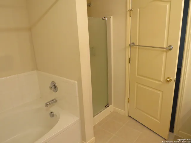 a bathroom with a bathtub