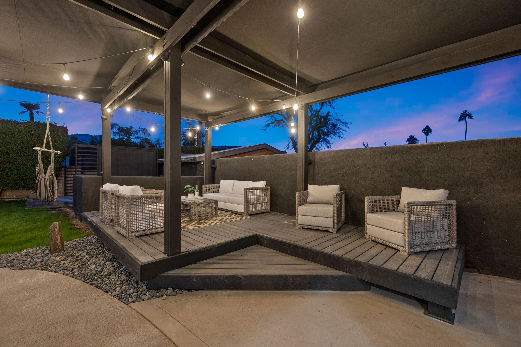 37011 Palmdale Road Rancho Mirage, CA 92270 - Photo 50 of 63 a view of a patio with a table and chairs