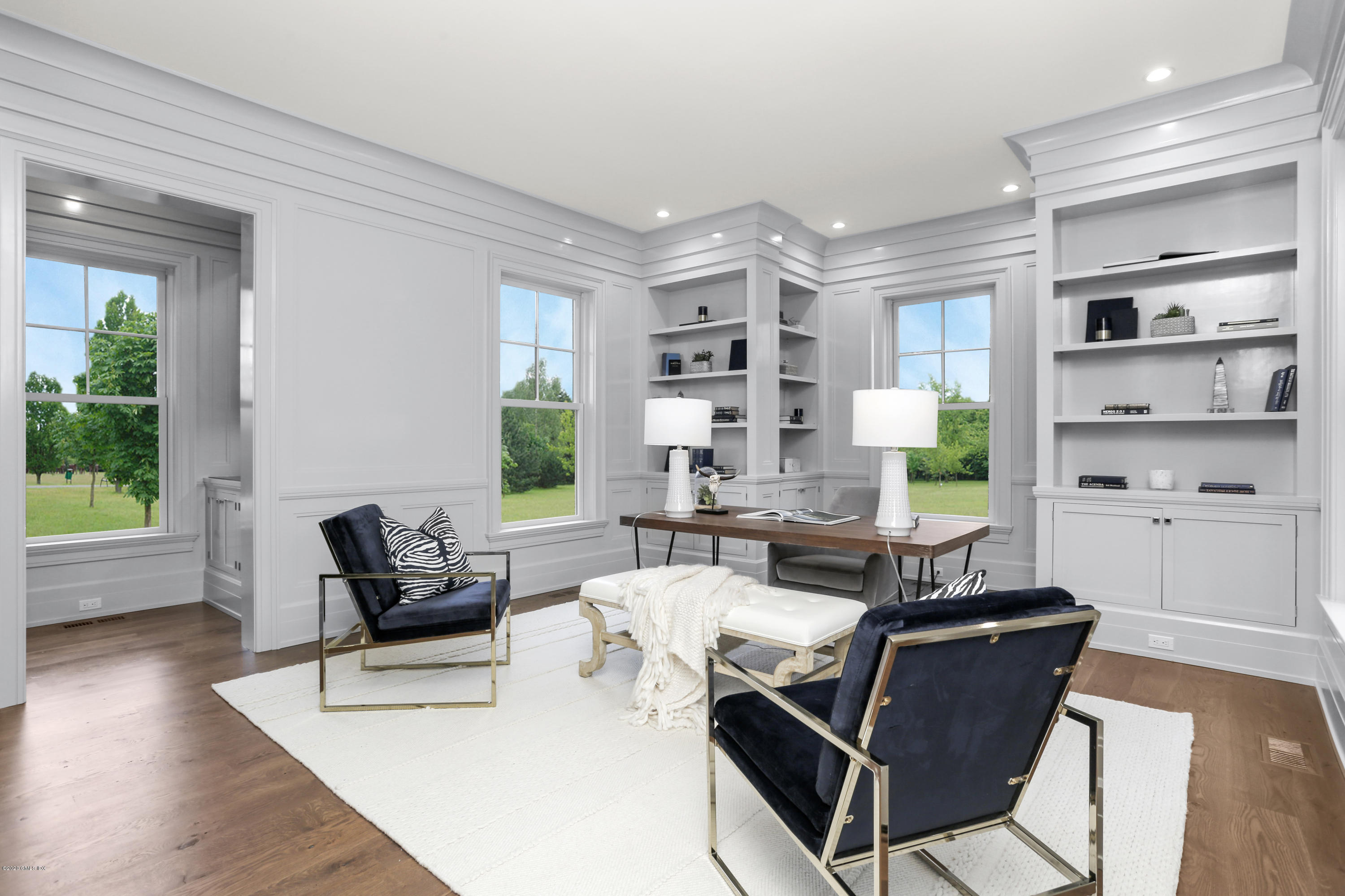 498 Lake Avenue Greenwich, CT 06830 - Photo 12 of 37 a workspace with furniture window and wooden floor