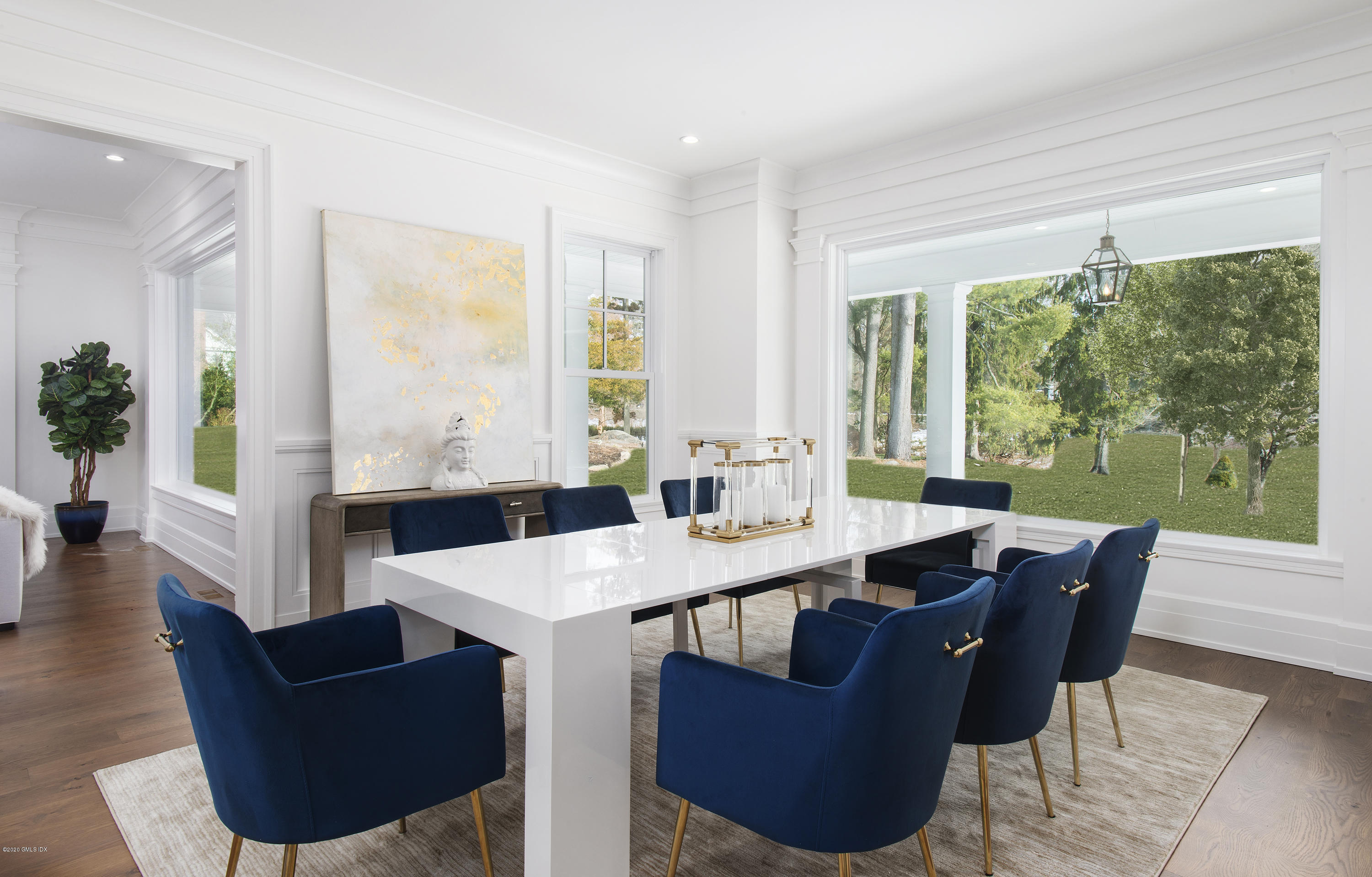 498 Lake Avenue Greenwich, CT 06830 - Photo 7 of 37 a view of a dining room with furniture window and wooden floor