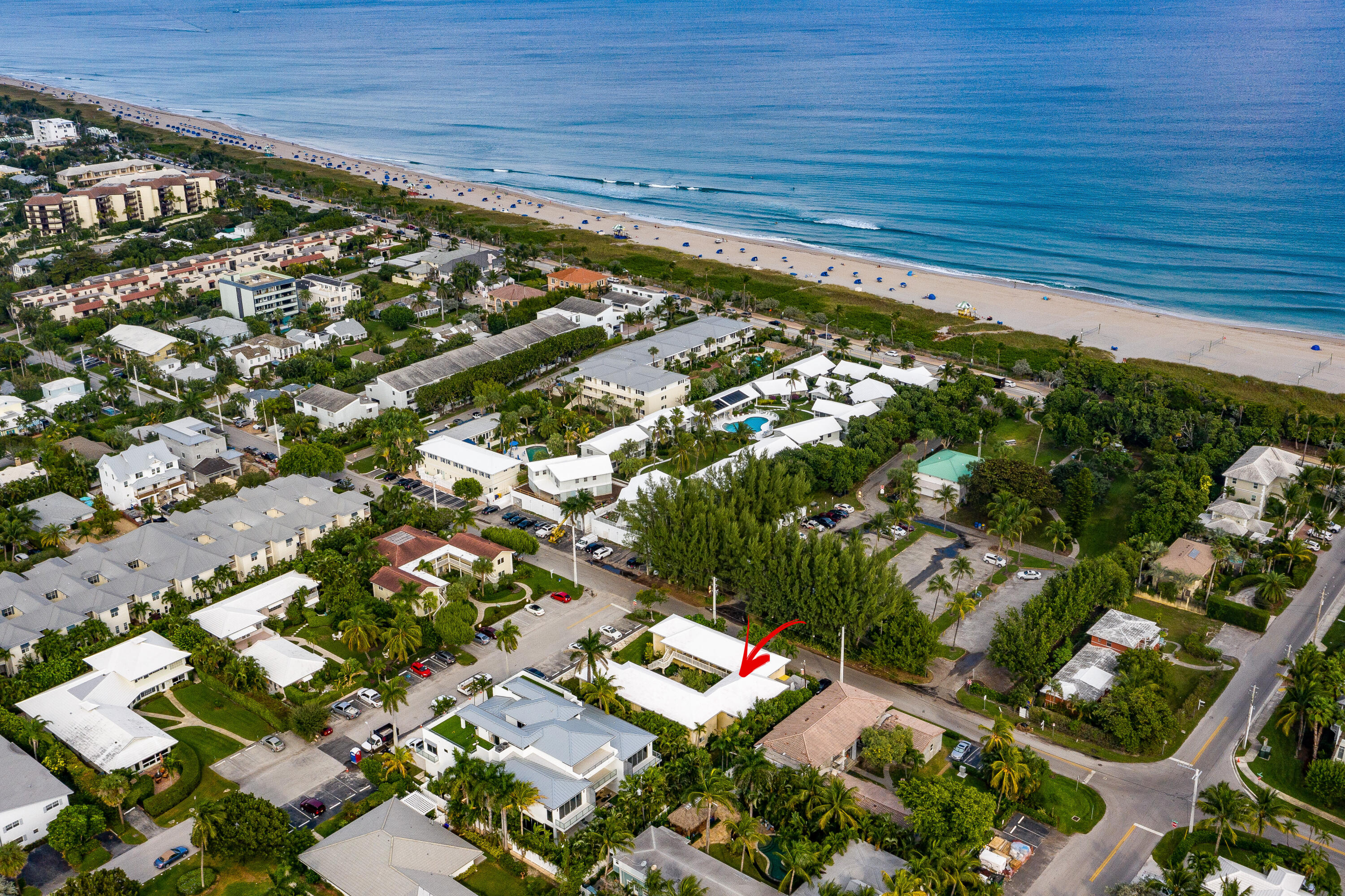 1030 Langer Way, Unit 5 Delray Beach, FL 33483 - Photo 16 of 21 an aerial view of residential houses with outdoor space