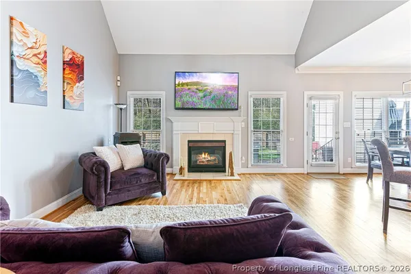 a living room with furniture