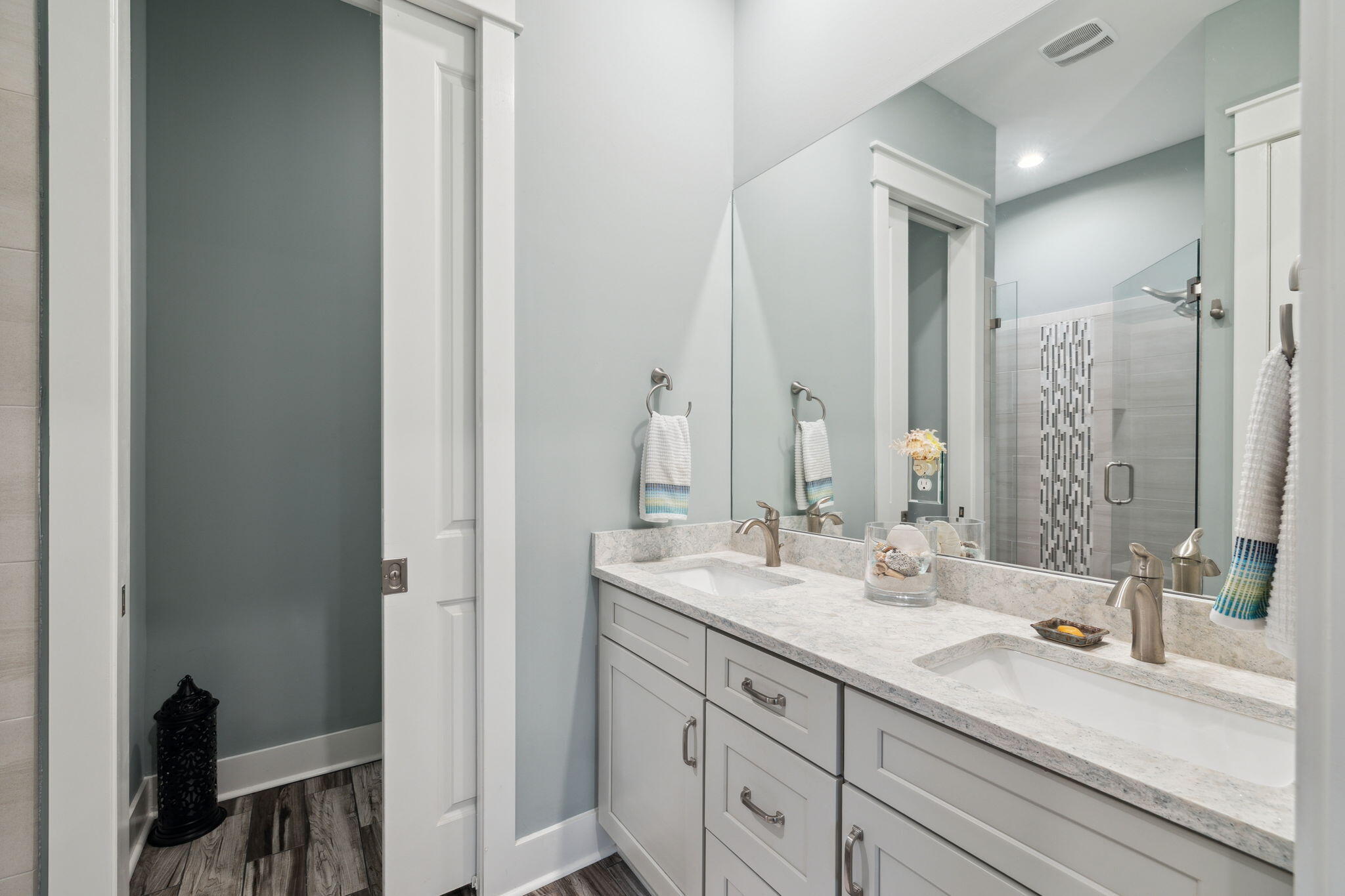 38 Constant Avenue Santa Rosa Beach, FL 32459 - Photo 17 of 36 a bathroom with a double vanity sink mirror and double
