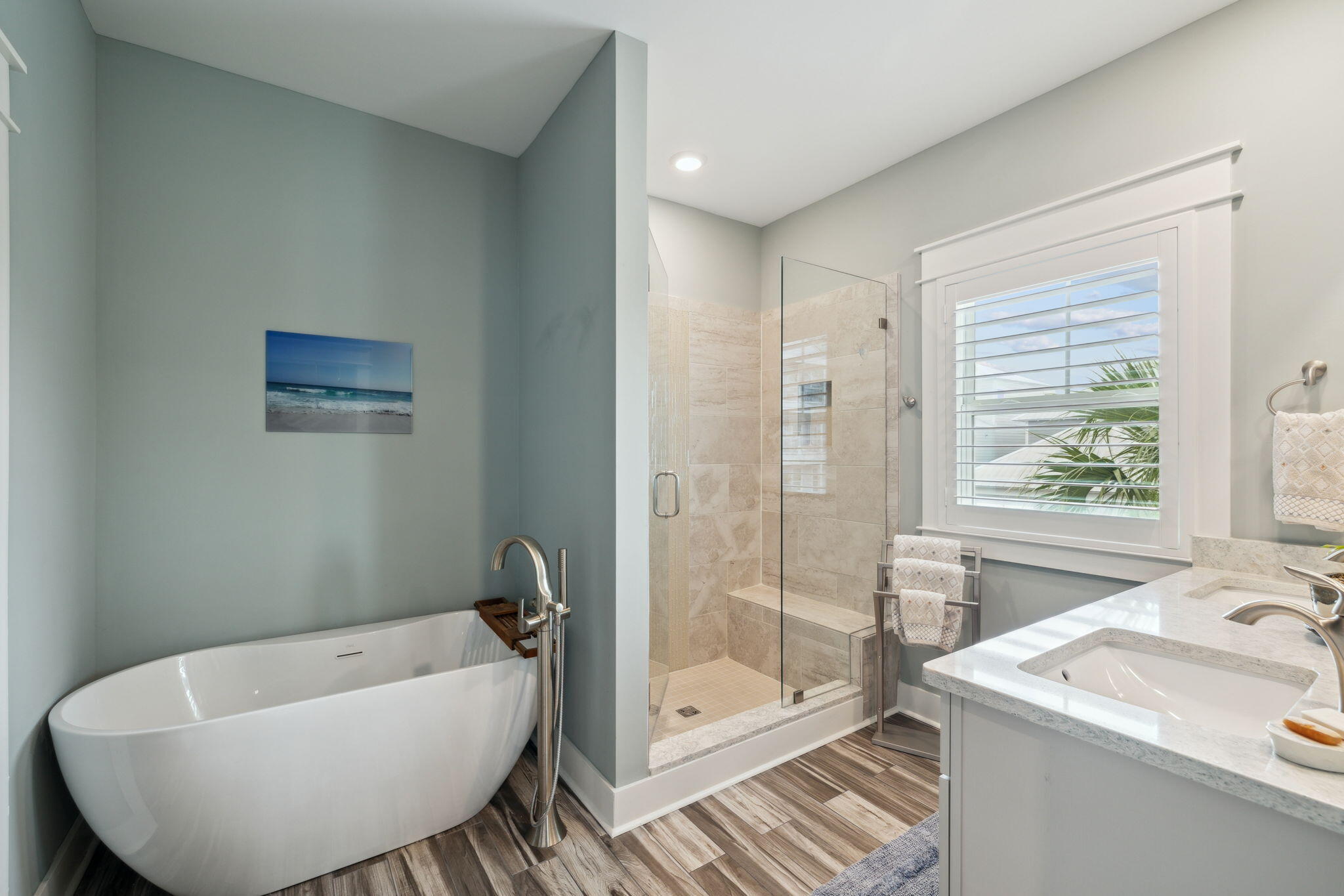 38 Constant Avenue Santa Rosa Beach, FL 32459 - Photo 29 of 36 a bathroom with a sink a bathtub and next to a window