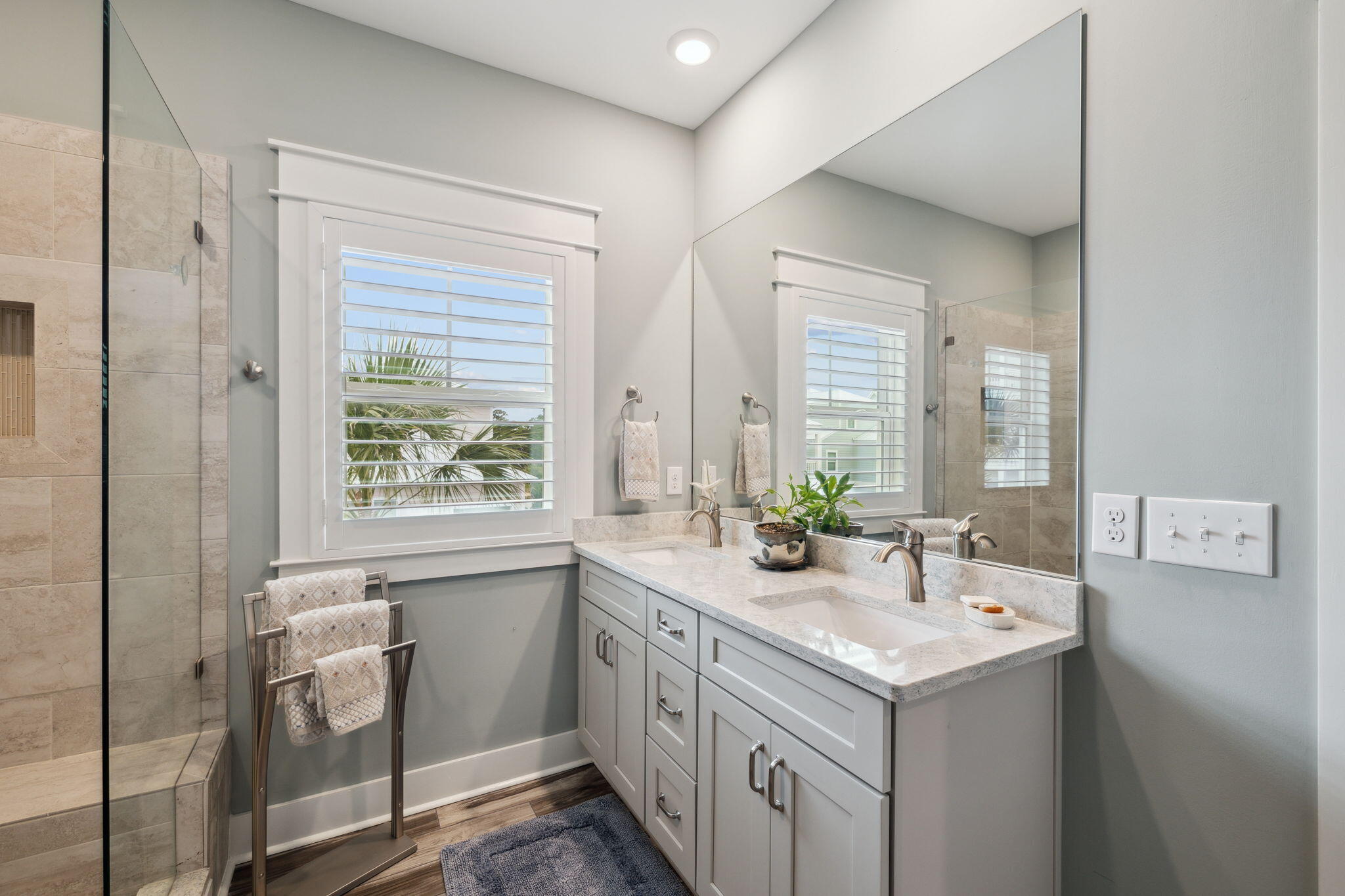38 Constant Avenue Santa Rosa Beach, FL 32459 - Photo 30 of 36 a bathroom with a double vanity sink and large window