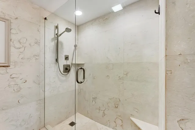 a bathroom with a shower