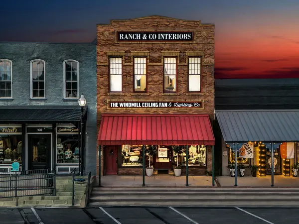 a view of a building with a street view