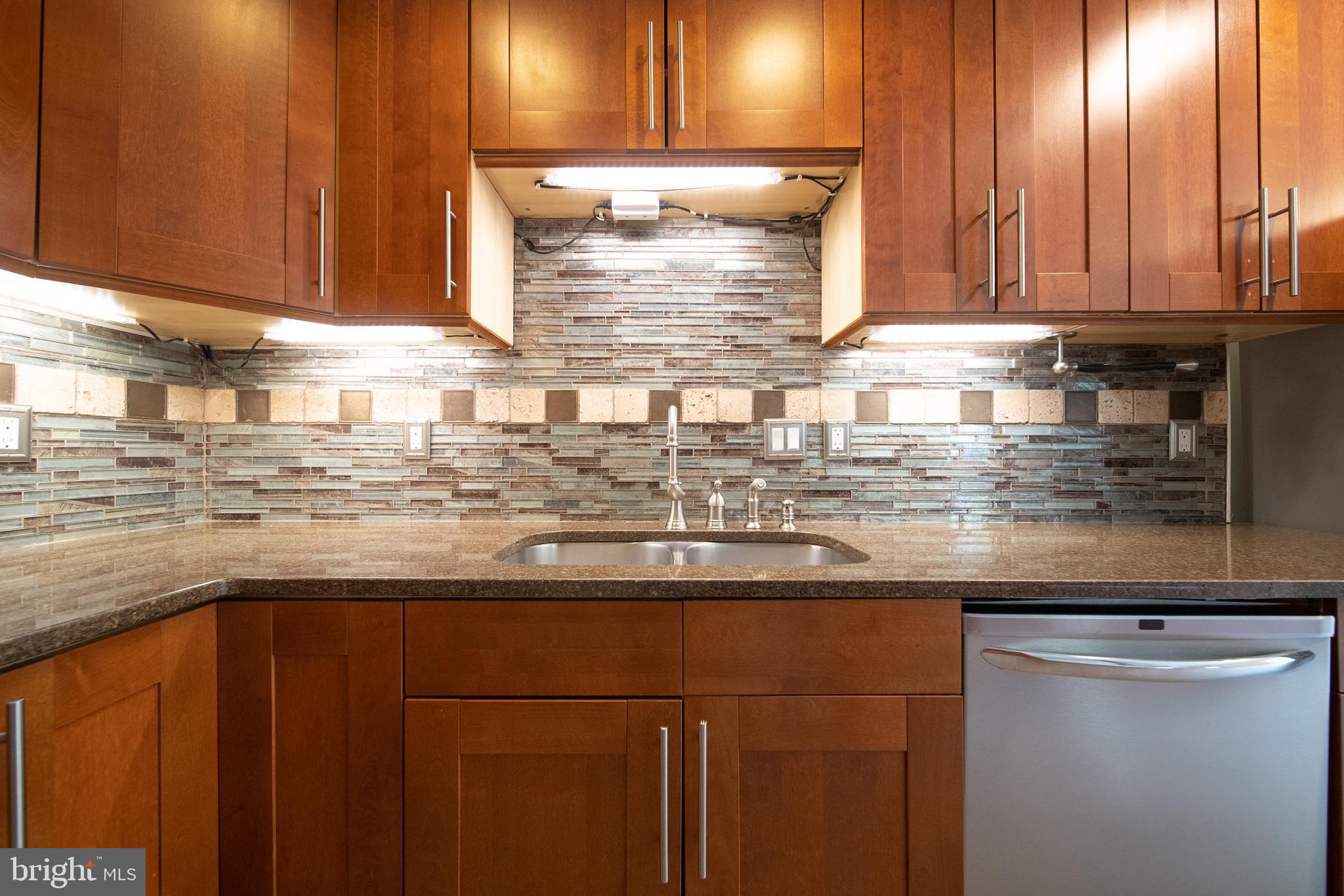 105 Whitestone Way Frederick, MD 21702 - Photo 7 of 19 a kitchen with granite countertop wooden cabinets a sink and dishwasher