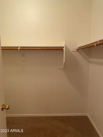 a view of small space with racks on the wall