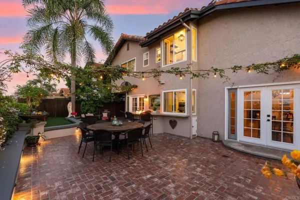 a view of a house with a patio