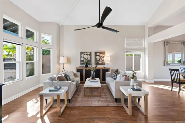 a living room with furniture