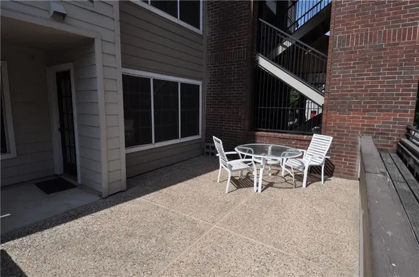 a view of a outdoor space with a patio