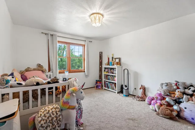 a bedroom with furniture and a window