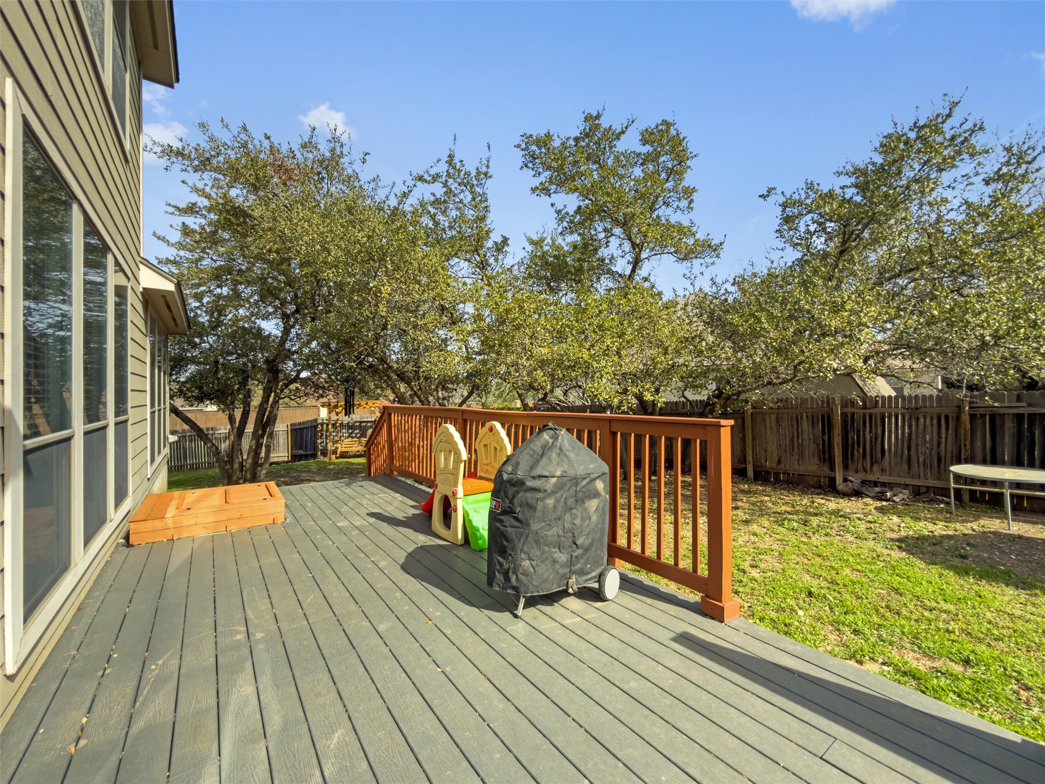 400 Red Hawk Drive Leander, TX 78641 - Photo 27 of 36 Wooden terrace with a fenced backyard
