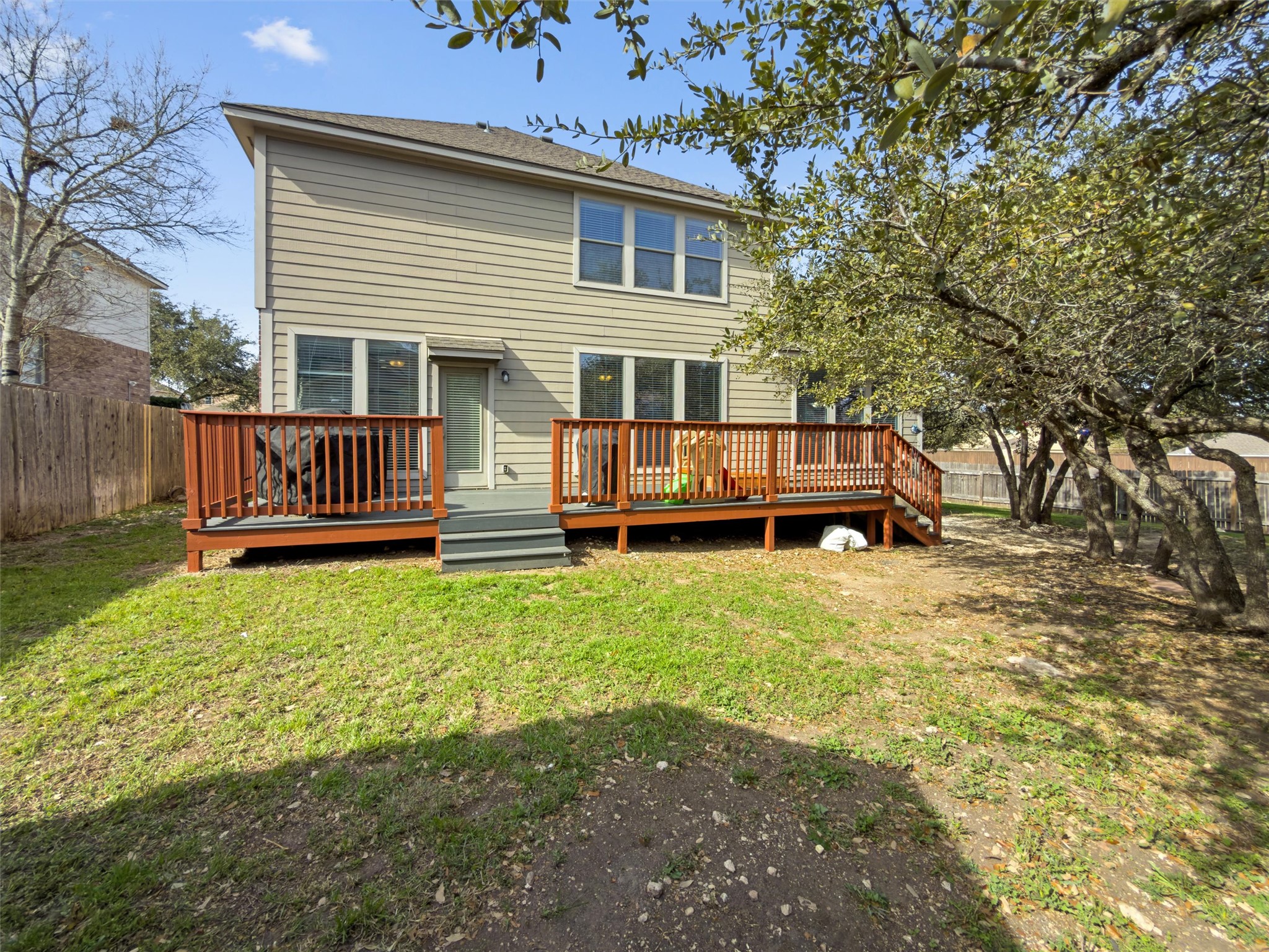 400 Red Hawk Drive Leander, TX 78641 - Photo 31 of 36 Back of property with a wooden deck