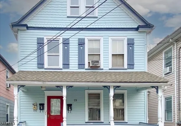 a front view of residential houses