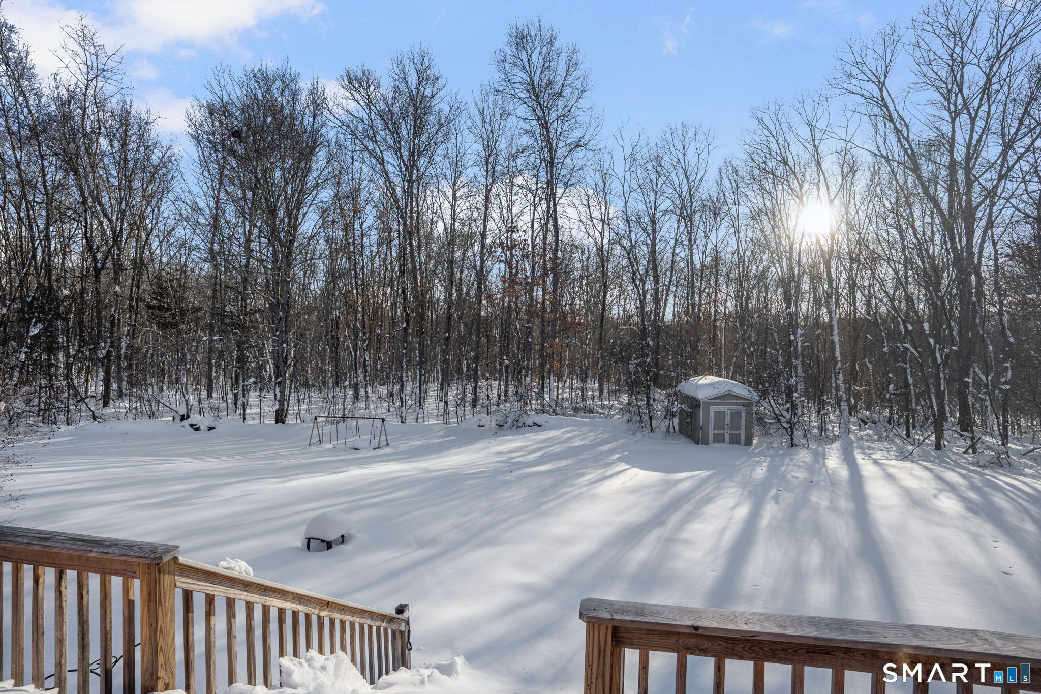 83 Kate Downing Road Plainfield, CT 06374 - Photo 25 of 40 a view of backyard with furniture and trees