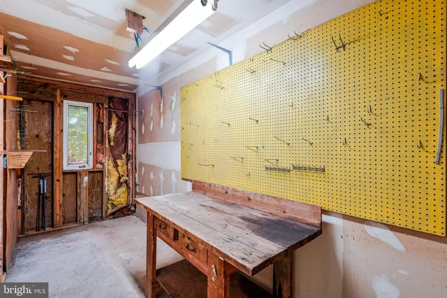 a view of a bench in a yard