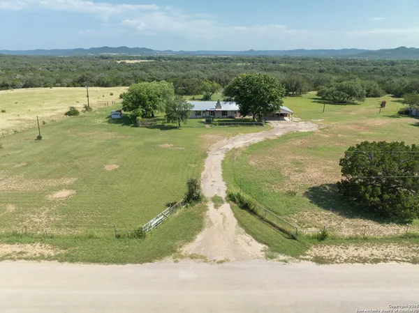 a view of a lake from a yard
