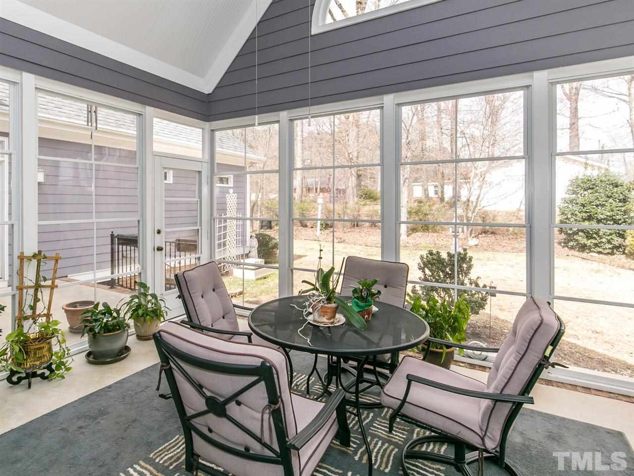 1832 Stannard Trail Raleigh, NC 27612 - Photo 22 of 25 Enclosed porch, off family room. Enclosed with vinyl that opens to let in summer breezes. Opens to family room for great flow. Perfect for entertaining. Enclosed Porch