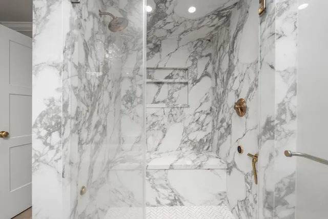 a bathroom with a shower