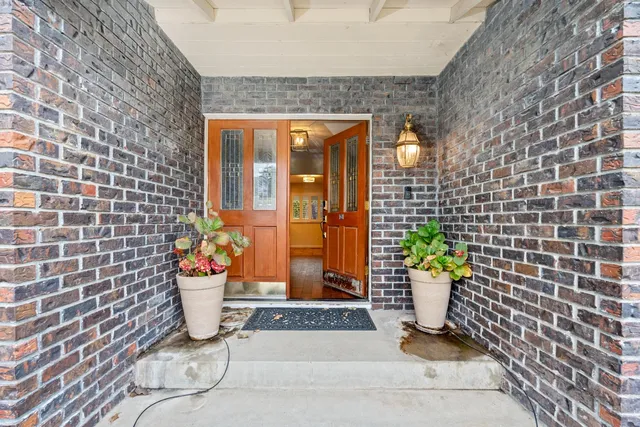 a view of a door and outdoor space