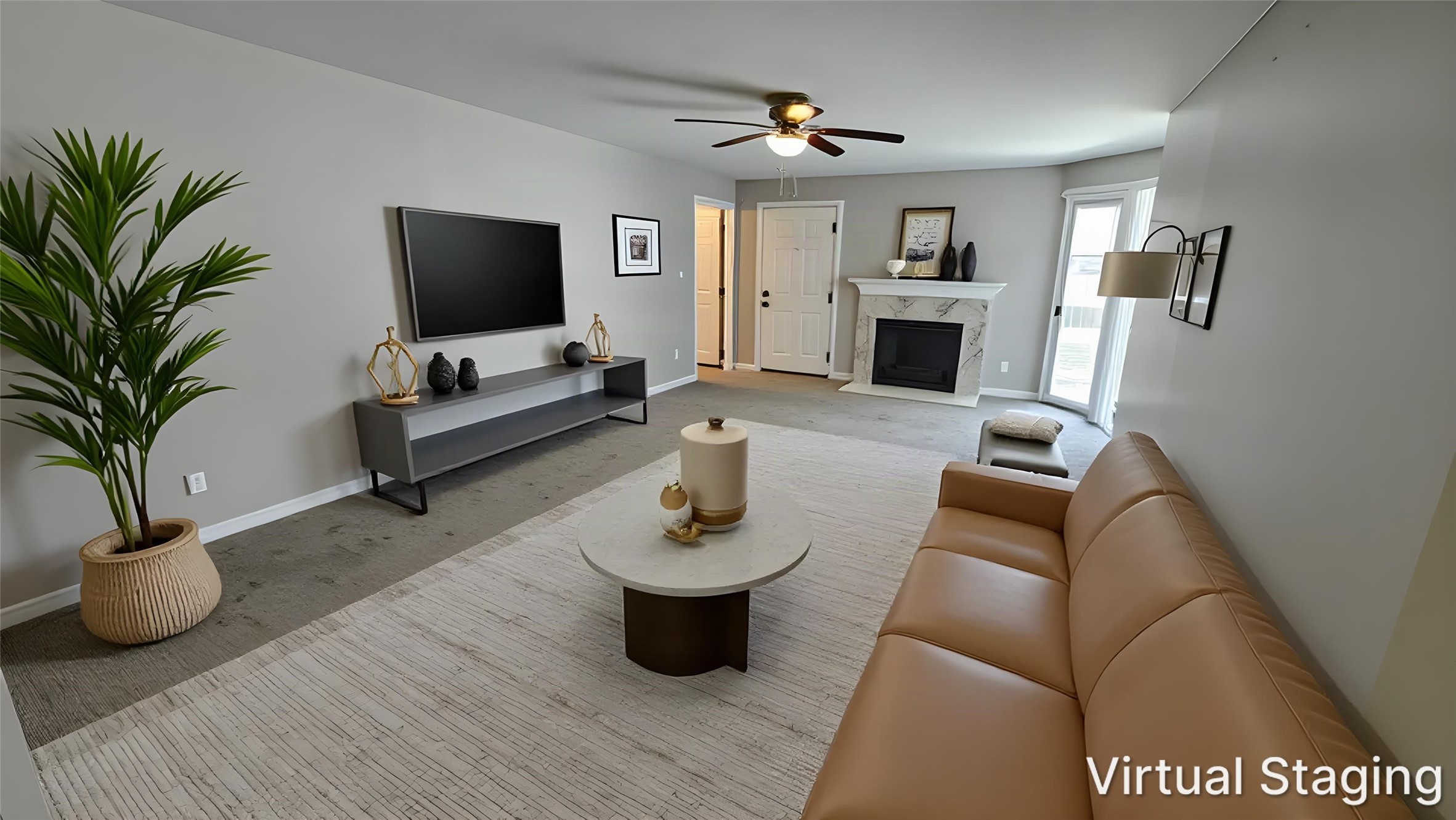 Virtually staged - Living room