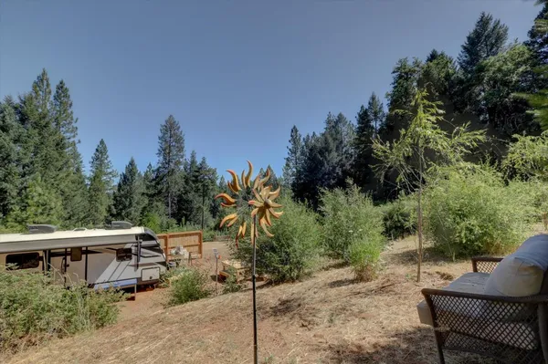 a view of a backyard